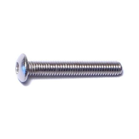 Midwest Fastener M3-0.50 Socket Head Cap Screw, Button, Plain Stainless Steel, 20 mm Length, 10 PK 75546